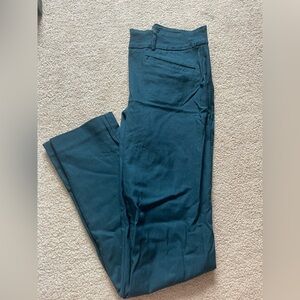 Reitmans Iconic Straight Leg Mid-Rise Pants in Teal.